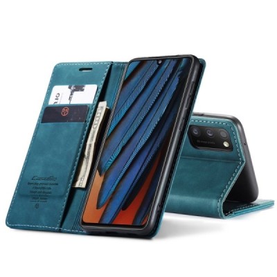 Samsung Galaxy A41 (A415F) CaseMe Retro solīds atvēramais ādas zaļš maciņš - maks | Vacins.lv
