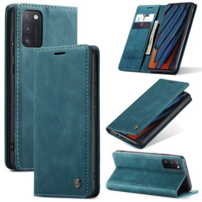 Samsung Galaxy A41 (A415F) CaseMe Retro solīds atvēramais ādas zaļš maciņš - maks | Vacins.lv