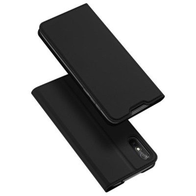 Xiaomi Redmi 9A „Dux Ducis“ Skin sērijas melns ādas atvērams maciņš | Vacins.lv