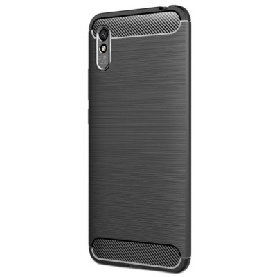 Xiaomi Redmi 9A „Carbon“ твердый силиконовый чехол (TPU) - черный | Vacins.lv