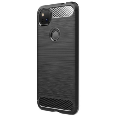 Google Pixel 4A „Carbon“ твердый силиконовый чехол (TPU) - черный | Vacins.lv