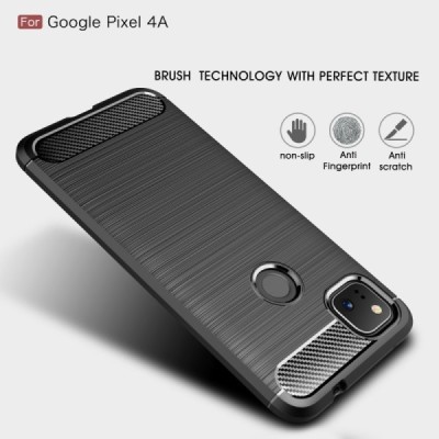 Google Pixel 4A „Carbon“ cieta silikona (TPU) melns apvalks | vacins.lv