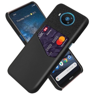 Nokia 8.3 „KSQ“ Shell melns ādas apvalks ar iebūvētu karšu turētāju | Vacins.lv