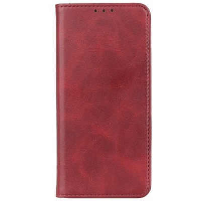 OnePlus Nord N100 „Split“ красный кожаный чехол-книжка | Vacins.lv