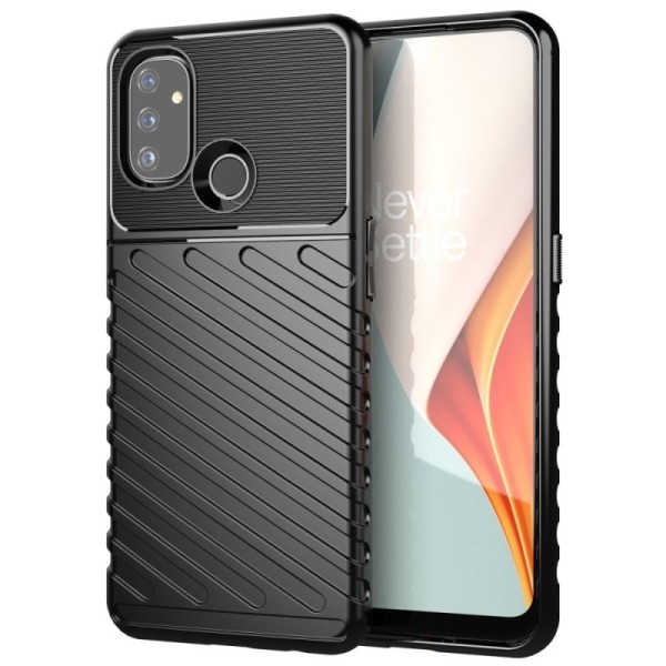 „Twill“ твердый силиконовый (TPU) чехол - чёрный (OnePlus Nord N100)
