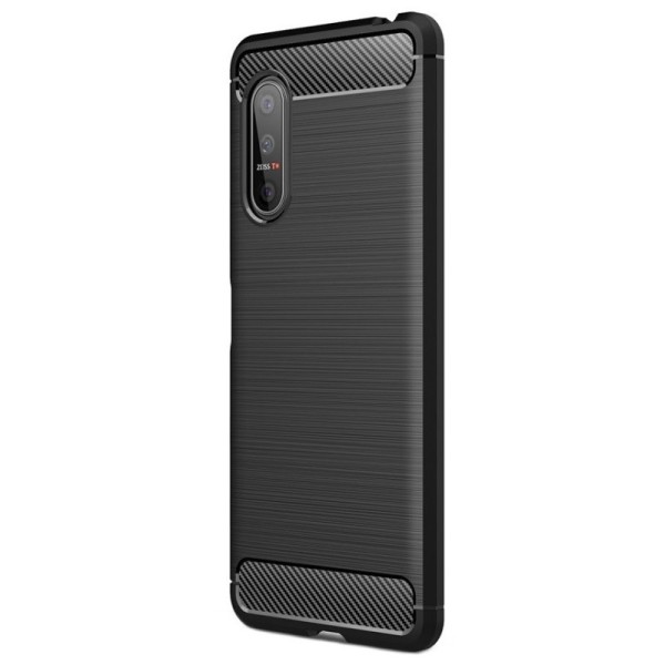 „Carbon“ твердый силиконовый чехол (TPU) - черный (Xperia 5 II)