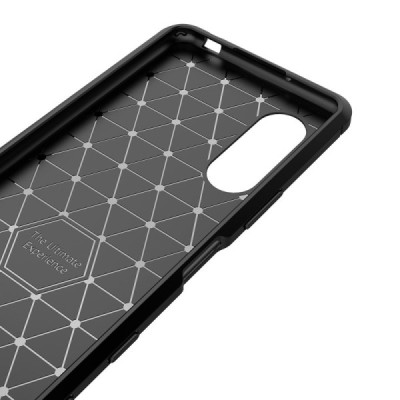 Sony Xperia 5 II „Carbon“ твердый силиконовый чехол (TPU) - черный | Vacins.lv