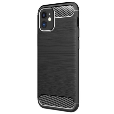 Apple iPhone 12 Mini „Carbon“ cieta silikona (TPU) melns vāciņš | Vacins.lv