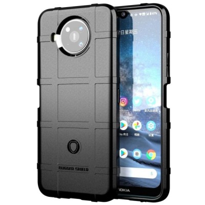 Nokia 8.3 „Stiff“ cieta silikona (TPU) melns apvalks | vacins.lv