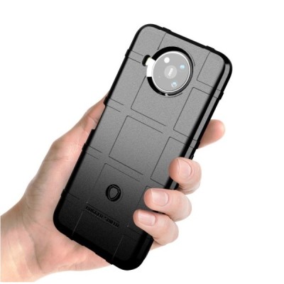 Nokia 8.3 „Stiff“ cieta silikona (TPU) melns apvalks | vacins.lv