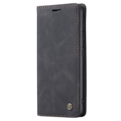 Samsung Galaxy S20 FE (Fan Edition) CaseMe Retro solīds atvēramais ādas melns maciņš - maks | Vacins.lv