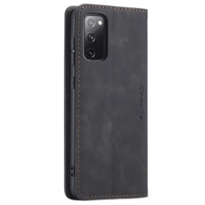 Samsung Galaxy S20 FE (Fan Edition) CaseMe Retro открываемый, чёрного цвета, кожаный чехол – книжка | Vacins.lv
