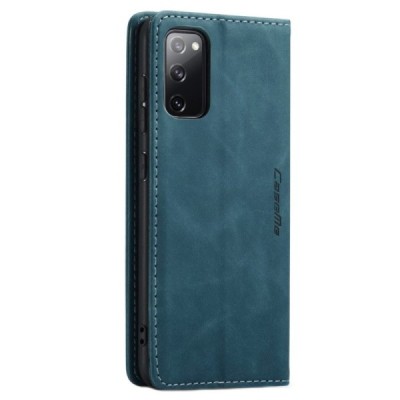 Samsung Galaxy S20 FE (Fan Edition) CaseMe Retro solīds atvēramais ādas zaļš maciņš - maks | Vacins.lv