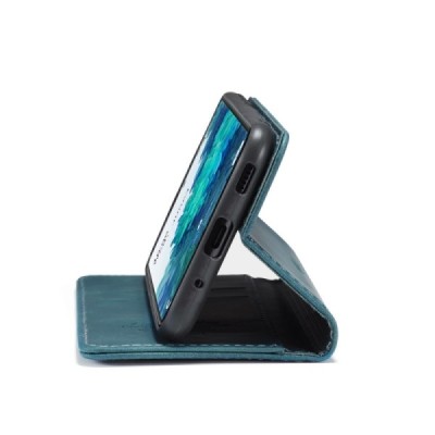 Samsung Galaxy S20 FE (Fan Edition) CaseMe Retro solīds atvēramais ādas zaļš maciņš - maks | Vacins.lv
