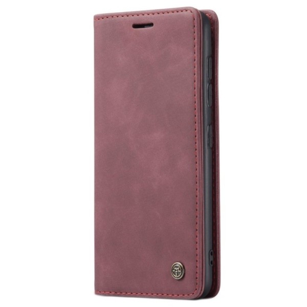Кожиный чехол-книжка "CaseMe" Retro - бордовый (Galaxy S20 FE)