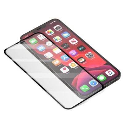 Apple iPhone 12 Pro Max „Mocolo“ 2.5D 9H Tempered Glass усиленная защита, черное защитное стекло с полным покрытием толщиной 0,2