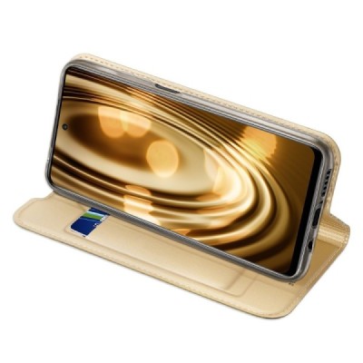 „Dux Ducis“ Skin серии Xiaomi Mi 10T Lite 5G золотой кожаный чехол-книжка | Vacins.lv