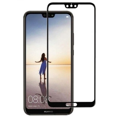 Huawei P20 „Hat-Prince“ 9H Tempered Glass усиленная защита, чёрное защитное стекло с полным покрытием толщиной 0,26 мм | Vacins.