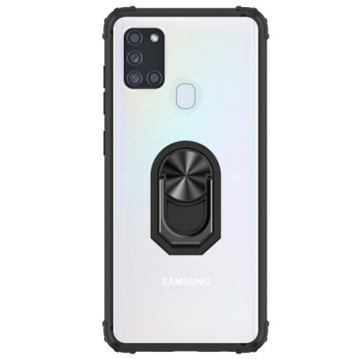 Samsung Galaxy A21s (A217) „Fashion“ Kickstand прозрачный твердый силиконовый чехол (TPU) | Vacins.lv
