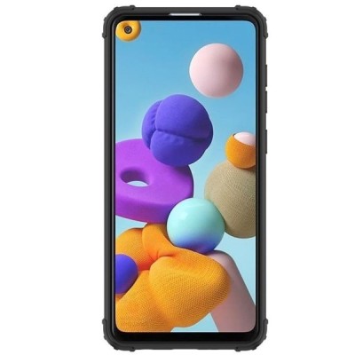Samsung Galaxy A21s (A217) „Fashion“ Kickstand прозрачный твердый силиконовый чехол (TPU) | Vacins.lv