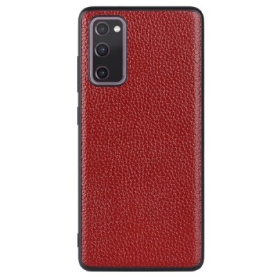 Samsung Galaxy S20 FE (Fan Edition) „Deluxe Leather“ sarkans ādas apvalks | Vacins.lv