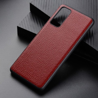 Samsung Galaxy S20 FE (Fan Edition) „Deluxe Leather“ sarkans ādas apvalks | Vacins.lv
