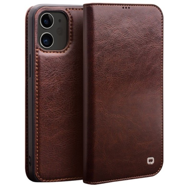 Чехол-книжка „QIALINO“ - коричневый (iPhone 12 Mini)
