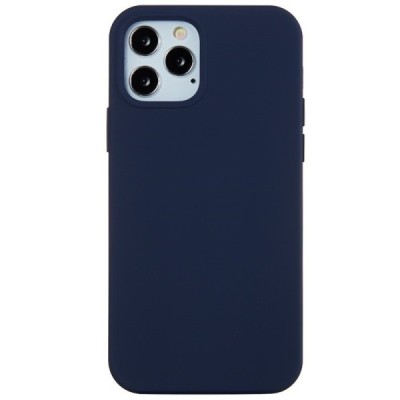 Apple iPhone 12 Pro Max твердый силиконовый (TPU) чехол тёмно-синий | Vacins.lv