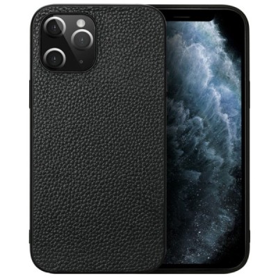 „Deluxe Leather“ Apple iPhone 12 Pro Max чёрный кожаный чехол | Vacins.lv