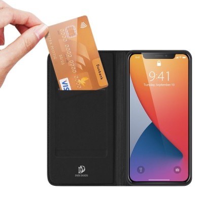 „Dux Ducis“ Skin серии Apple iPhone 12 Mini чёрный кожаный чехол-книжка | Vacins.lv