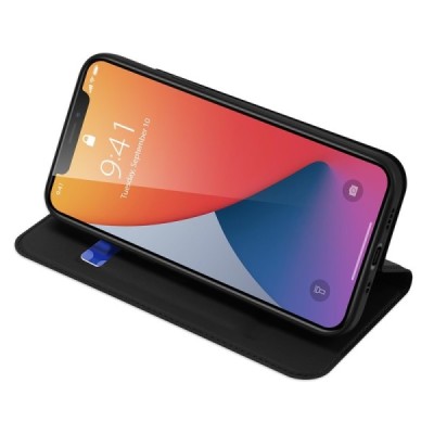 „Dux Ducis“ Skin серии Apple iPhone 12 Mini чёрный кожаный чехол-книжка | Vacins.lv