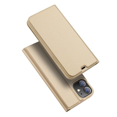 „Dux Ducis“ Skin серии Apple iPhone 12 Mini золотой кожаный чехол-книжка | Vacins.lv