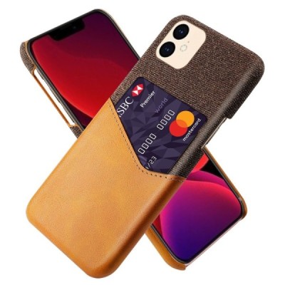 Apple iPhone 12 Mini „KSQ“ Shell brūns ādas apvalks ar iebūvētu karšu turētāju | Vacins.lv