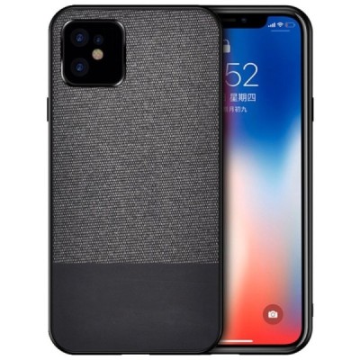 Apple iPhone 12 Mini „Bi-Color“ Splicing melns ādas apvalks | Vacins.lv