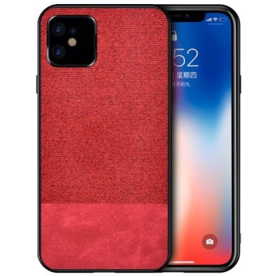 Apple iPhone 12 Mini „Bi-Color“ Splicing sarkans ādas apvalks | Vacins.lv