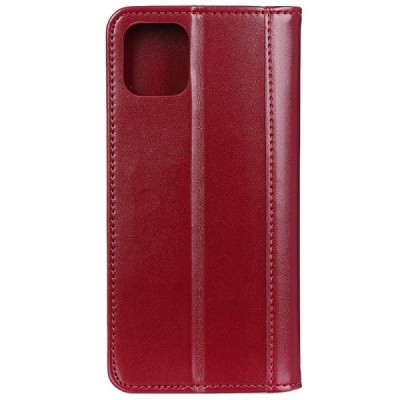 Apple iPhone 12 Mini „Split“ бордовый кожаный чехол-книжка | Vacins.lv