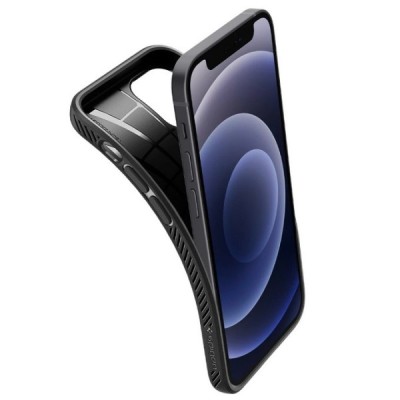 „Spigen“ Liquid Air Apple iPhone 12 Mini чёрный твердый силиконовый чехол | Vacins.lv