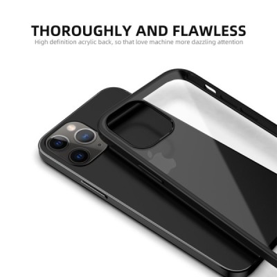 Apple iPhone 12 Mini elegants „IPAKY“ Royal dzidrs (caurspīdīgs) silikona apvalks (apmales melnā krāsā) | Vacins.lv