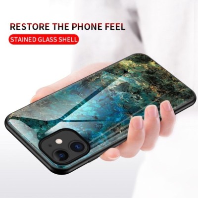 Apple iPhone 12 Mini „Marble“ cieta silikona (TPU) zils apvalks | vacins.lv