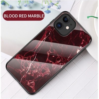 Apple iPhone 12 Mini „Marble“ твердый силиконовый чехол TPU чёрного / красного цвета | Vacins.lv
