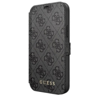 Apple iPhone 12 Mini Guess atvēramais ādas melns maciņš, grāmata (maks) | Vacins.lv