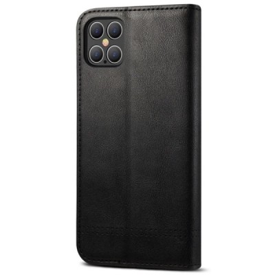 Deluxe Apple iPhone 12 Pro Max чёрный кожаный чехол-книжка | Vacins.lv