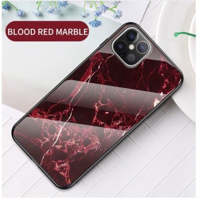 Apple iPhone 12 Pro Max „Marble“  твердый силиконовый чехол TPU чёрного / красного цвета | Vacins.lv