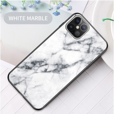 Apple iPhone 12 Pro Max „Marble“ cieta silikona (TPU) balts apvalks | vacins.lv