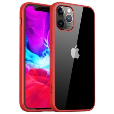 Apple iPhone 12 Pro Max „IPAKY“ Royal силиконовый прозрачный чехол с красной рамкой | Vacins.lv