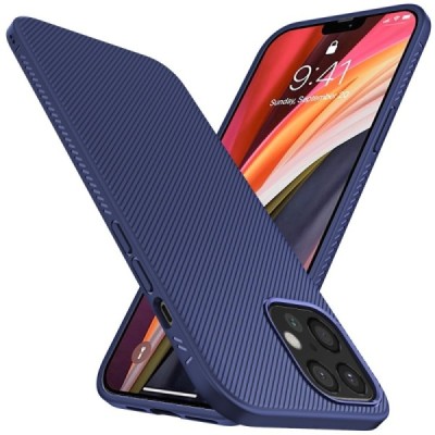 Apple iPhone 12 Pro Max Lenuo твердый силиконовый чехол из TPU синего цвета | Vacins.lv