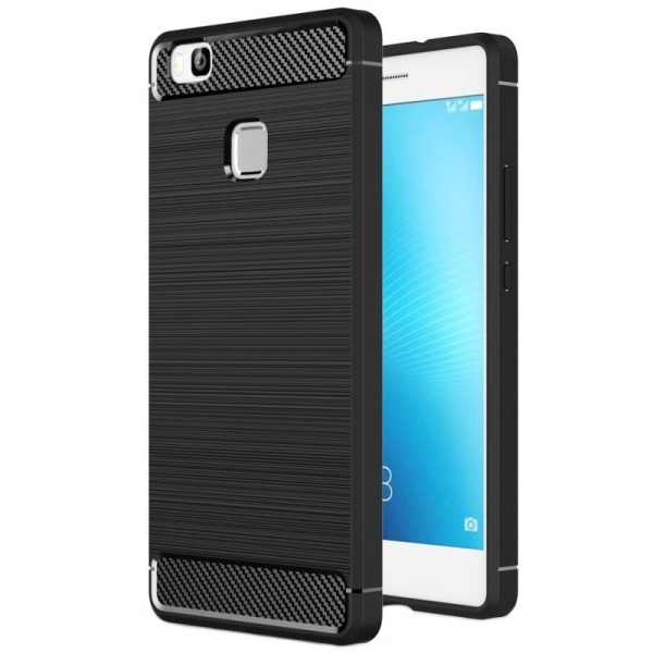 „Carbon“ твердый силиконовый чехол (TPU) - черный (Galaxy P9 Lite)