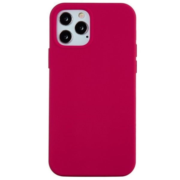 Твердый силиконовый (TPU) чехол - тёмно-розовый (iPhone 12 / 12 Pro)