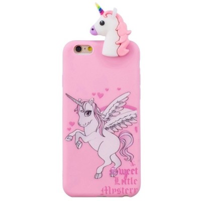 Apple iPhone 6 (6s) „Squezy“ Unicorn твердый силиконовый чехол TPU розового цвета | Vacins.lv