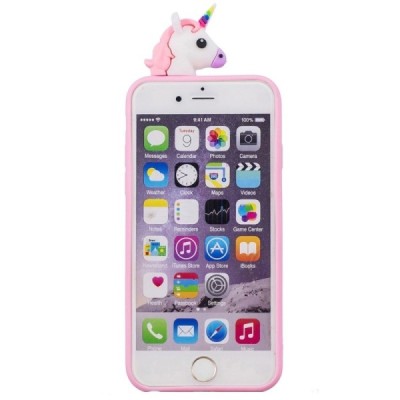Apple iPhone 6 (6s) „Squezy“ Unicorn твердый силиконовый чехол TPU розового цвета | Vacins.lv